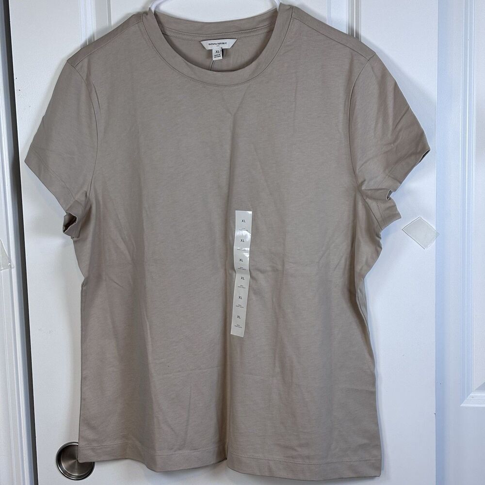Banana Republic Women’s XL Crew Neck T Shirt Pewter/ Gray 100% Cotton Minimalist